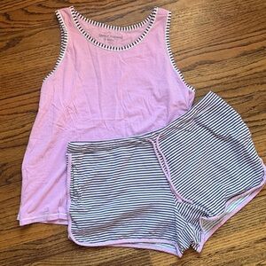 Carole Hochman Pink Tank and Striped Shorts Pajama Set